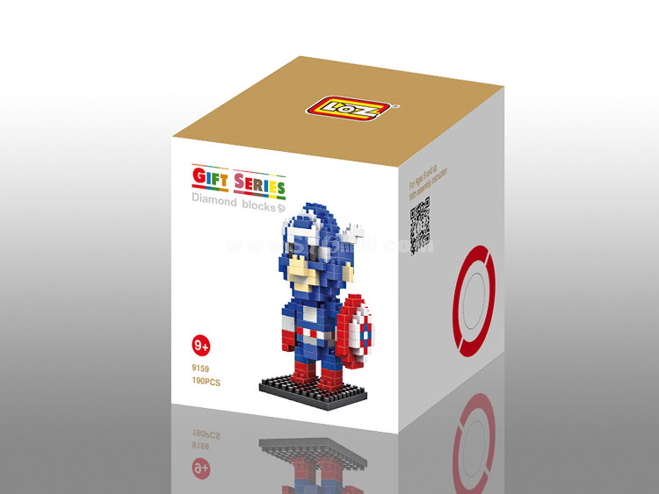 LOZ DIY Diamond Blocks Figure Toy Captain America 9159