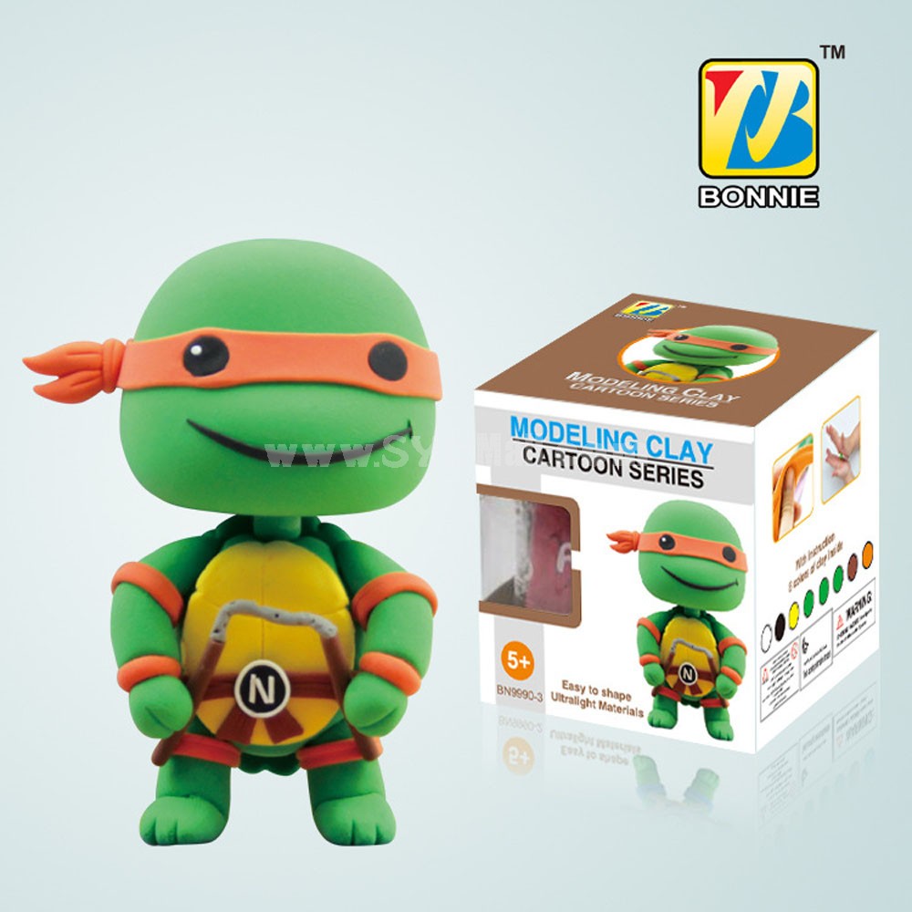 DIY Colorful Modeling Clay Ninja Turtles Figure Toy Michelangelo BN9990-3