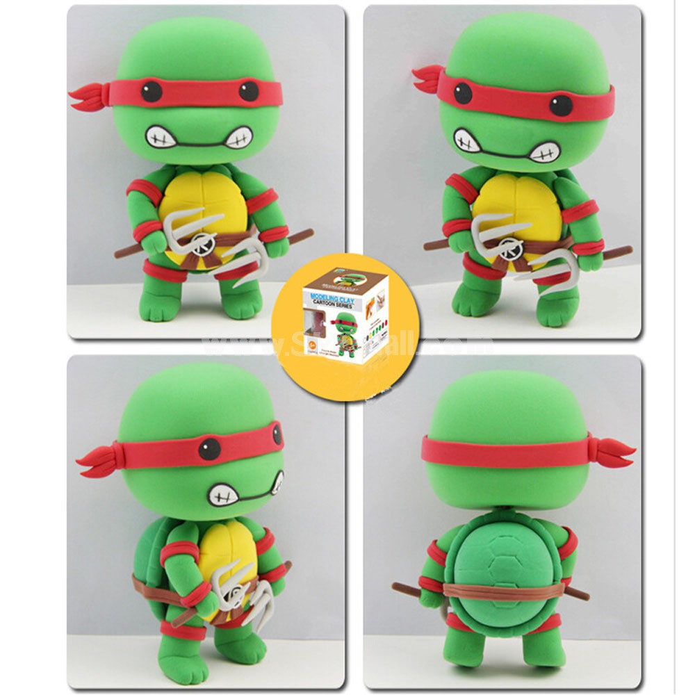DIY Colorful Modeling Clay Ninja Turtles Figure Toy Raphael BN9990-4