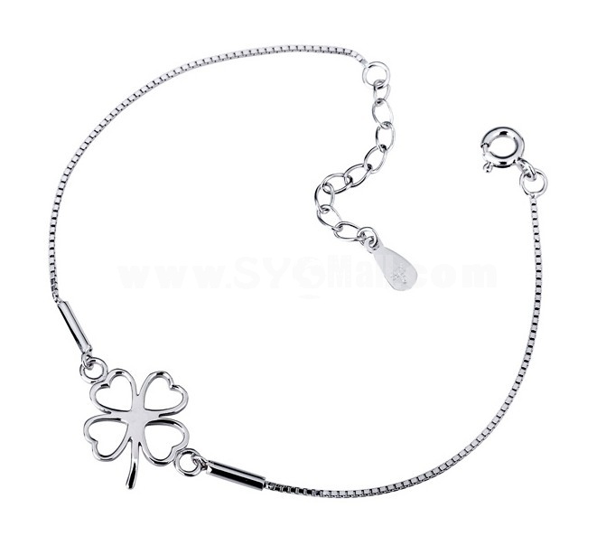 ZIBAONI Sterling Silver Four Leaf Clover Bracelet