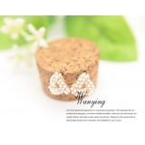 Wholesale - Wanying Triangle Pearl Alloy Stud Earrings