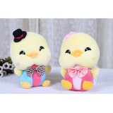 Wholesale - Cute Bowknot Couple Chicken Plush Toy 2pcs/Lot 19cm/7.5inch