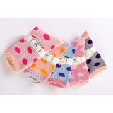 Wholesale - 10pcs/Lot Cartoon Women Winter Thickened Woolen Socks Room Socks -- Large Polka Dots Mixed Colors