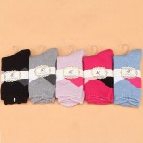 Wholesale - 10pcs/Lot Cartoon Women Winter Thickened Woolen Socks Room Socks -- Large Rhombus Mixed Colors