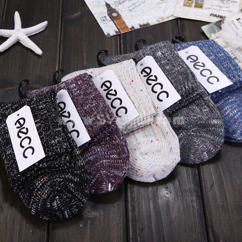 5pcs/Lot Harajuku Style Vintage Dots Women Cotton Socks Solid Color Stripe Pattern Mixed Colors