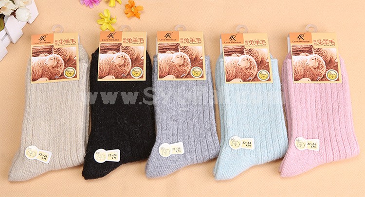 10pcs/Lot Women Winter Solid Color Cony Hair Socks Mixed Colors