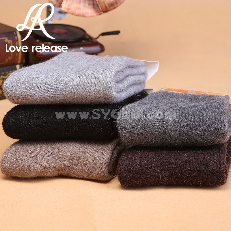10pcs/Lot Men Winter Thickened Solid Color Wool Socks Room Socks Mixed Colors