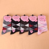 Wholesale - 10pcs/Lot Cartoon Women Winter Thickened Cony Hair Socks Room Socks -- Rhombus Mixed Colors