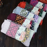 Wholesale - 10pcs/Lot Ethnic Style Women Winter Thickened Cony Hair Socks Room Socks -- V-shape Mixed Colors