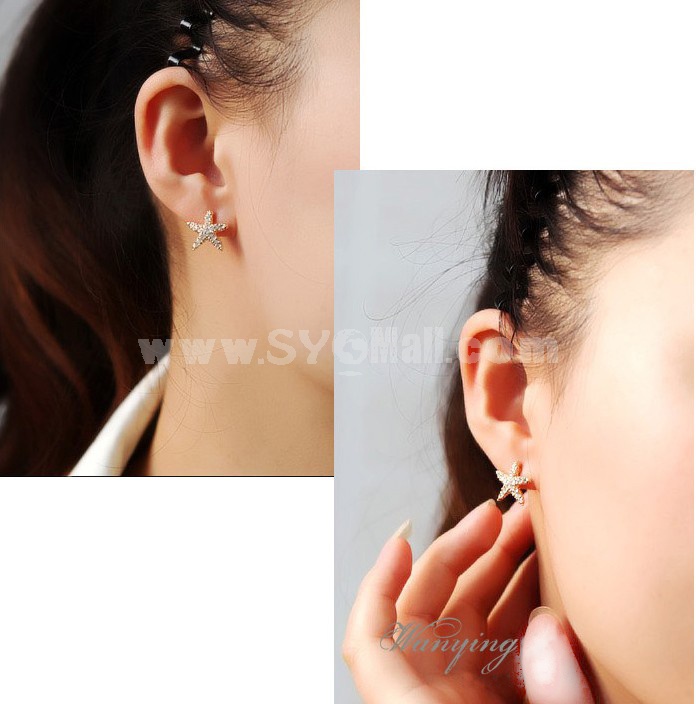 Wanying Shiny Starfish Stud Earrings