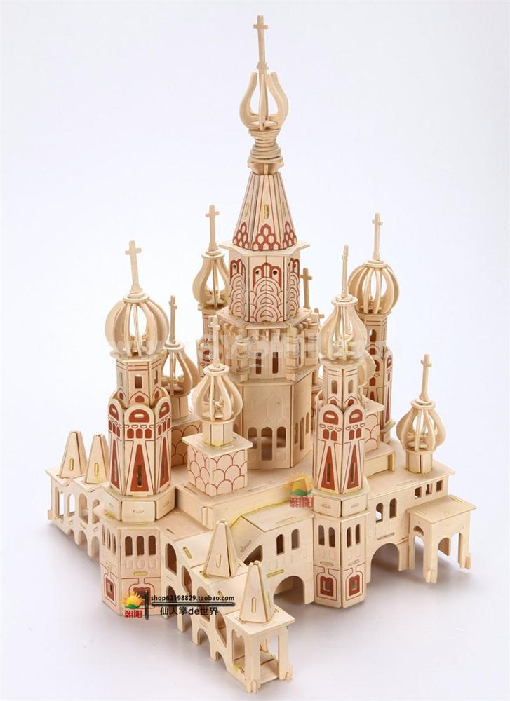 DIY Wooden 3D Jigsaw Puzzle Model St.Petersburg Castle 38*28*46cm/14.96*11.02*18.11inch
