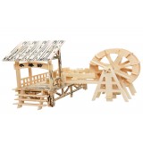 Wholesale - DIY Wooden 3D Jigsaw Puzzle Model Water Supplies Tsubaki Lane 24*24*16cm/9.45*9.45*6.3inch