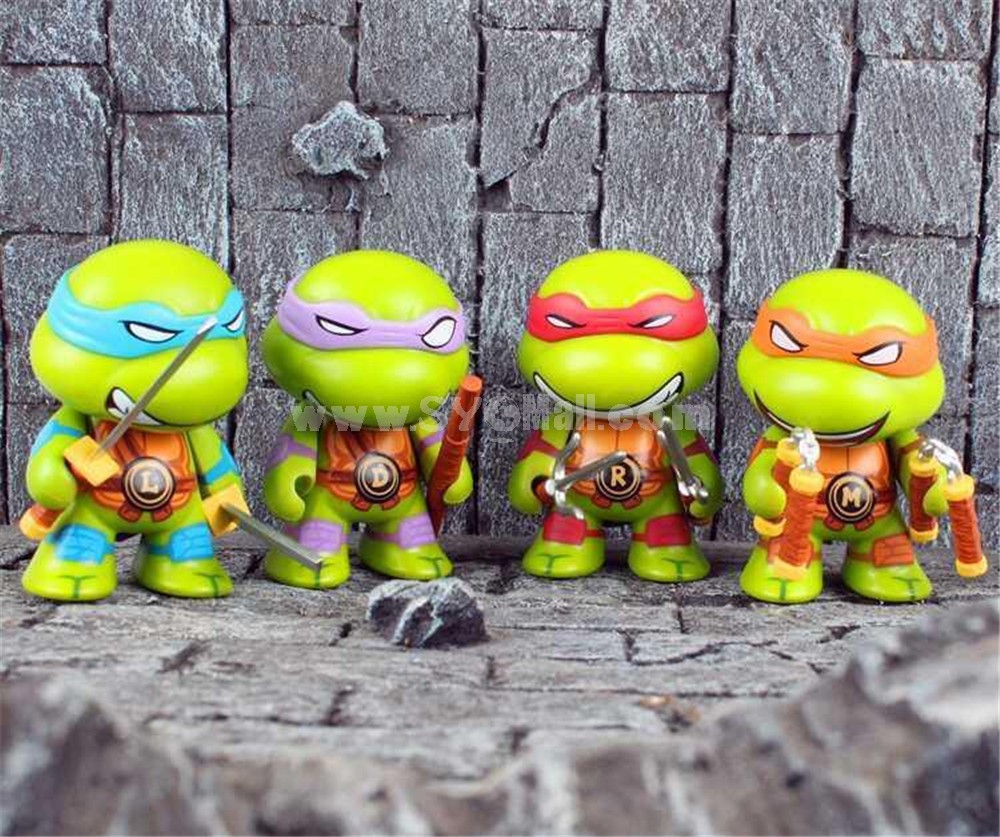Mini Mutant Ninja Turtles Figure Toys Action Figures 4Pcs Set