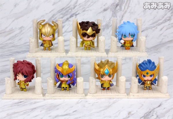 Anime Saint Seiya Egg Box Q Version Gold Zodiac Action Figures Toys 7Pcs Set Q236