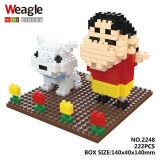Wholesale - Weagle DIY Diamond Mini Blocks Figure Toys Shin-chan 222Pcs 2248
