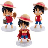 Wholesale - One Piece Luffy Doll Mini PVC Action Figures Toys 3Pcs Set