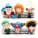 Wholesale - One Piece Figures Toys Key Chains 6pcs Set