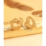 Wholesale - Wanying Shiny Heart Crystal Stud Earrings