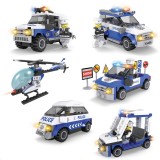 Wholesale - Fashion Police Car Set Blocks Mini Figure Toys Compatible with Lego Parts 6Pcs Set 109-114