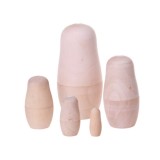 wholesale - 5pcs Set Unpainted Blank Wooden Nesting Dolls 12cm/4.7" Tall, DIY Your Own