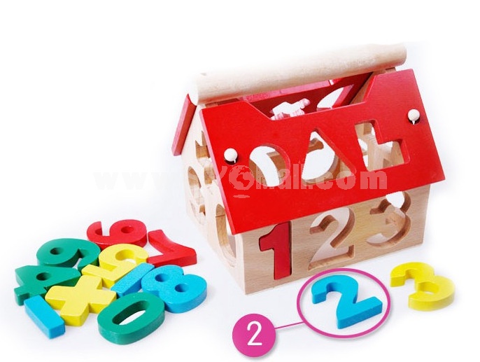 Wooden Toy House Digital Home Education Toy YX087