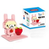 Wholesale - LinkGo DIY Diamond Mini Blocks Figure Toy Easily Bear With Strawberry 270Pcs 9614
