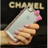 Wholesale - Diamond Bezel Bowknot Crystal Glitter Bling Cover Shell Hello Kitty Phone Case For iphone 6