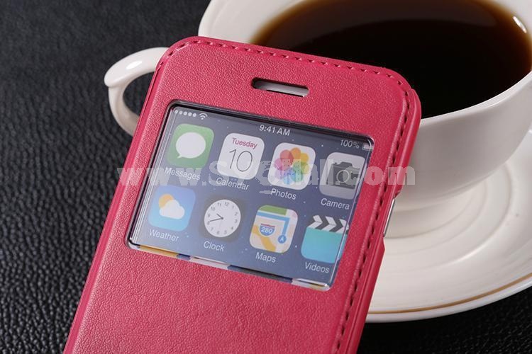 Luxury Double View Window PiWen Leather Cover Case For iphone 6