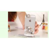 Wholesale - 3D Black Zebra & Rhinstone Crystals Silicone Soft Cover Case for Apple iPhone 6 / 6 Plus 