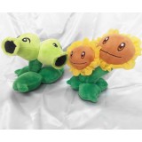 Wholesale - Plants VS Zombies Plush Toy 2pcs Set - Twin Sunflower 15cm/6inch and Split Pea 15cm/6inch