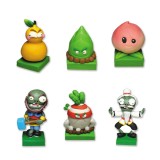wholesale - 6 x Plants vs Zombies Toys Kongfu World Series Game Role Figures Display Toy Polymer Clay Decorations 