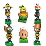 wholesale - 6 x Plants vs Zombies Toys Kongfu World Series Game Role Figures Polymer Clay Display Toy