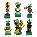 wholesale - Plants vs Zombies Series Display Toys Game Role Figures Polymer Clay Decorations Zombies 6Pcs Set