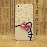Wholesale - Kitty Diamond Pearl Half Face Phone Cover Protect Case for Apple iPhone 6 / 6 Plus 