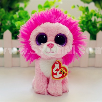 Original TY Big Eyes Collection Magic Pink Lion Plush Toys For Gift 15cm/5.9inch