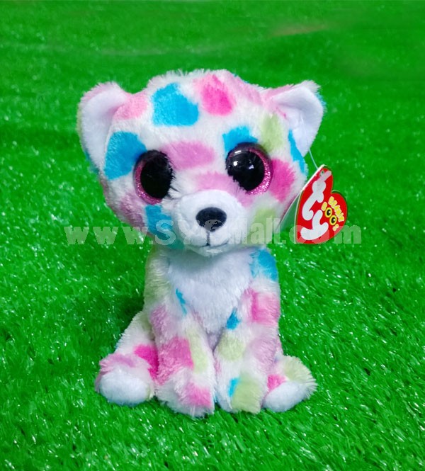 Lovely TY Collection Colorful Leopard Plush Toy Small Charms Stuffed Animal Plush Doll Toys 15cm/5.9inch