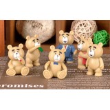 Wholesale - Teddy Bear PVC Action Figure Toys 6Pcs Set