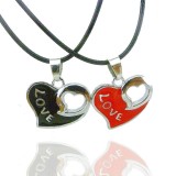 Wholesale - Jewelry Lovers Neckla Created Infinity Chain Pendant Heart-shaped Necklace 2Pcs Set X41