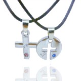 Wholesale - Jewelry Lovers Neckla Created Infinity Chain Pendant Cross Necklace 2Pcs Set X40