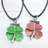 Wholesale - Jewelry Lovers Neckla Created Infinity Chain Pendant Four Leaf Clover Couple Necklace 2Pcs Set XL295