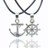 Wholesale - Jewelry Lovers Neckla Created Infinity Chain Pendant Navy Wind Couple Necklace 2Pcs Set X46