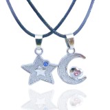 Wholesale - Jewelry Lovers Neckla Created Infinity Chain Pendant Lesson Eight Star Moon Couple Necklace 2Pcs Set X39