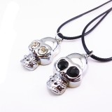 Wholesale - Jewelry Lovers Neckla Created Infinity Chain Pendant Skull Couple Necklace 2Pcs Set XL091