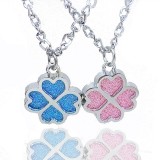 Wholesale - Jewelry Lovers Neckla Created Infinity Chain Pendant Four Leaf Clover Couple Necklace 2Pcs Set XL052