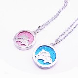Wholesale - Jewelry Lovers Neckla Created Infinity Chain Pendant At Dolphin Bay Couple Necklace 2Pcs Set XL003