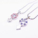 Wholesale - Jewelry Lovers Neckla Created Infinity Chain Pendant LOVE Drill Couple Necklace 2Pcs Set XL241