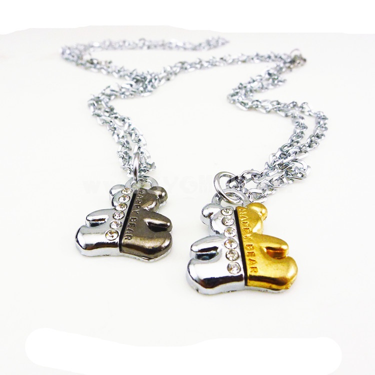 Jewelry Lovers Neckla Created Infinity Chain Pendant Sister Bear Couple Necklace 2Pcs Set XL018