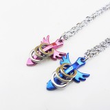 Wholesale - Jewelry Lovers Neckla Created Infinity Chain Pendant Valentine's day Butterf Couple Necklace 2Pcs Set XL253