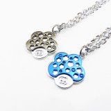 Wholesale - Jewelry Lovers Neckla Created Infinity Chain Pendant Flowers Couple Necklace 2Pcs Set XL284