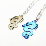Wholesale - Jewelry Lovers Neckla Created Infinity Chain Pendant Dragon Couple Necklace 2Pcs Set XL275